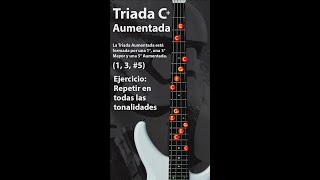 🔥 Ejercicio de Triada C Aumentada en el Bajo Electrico Acústico 4 cuerdas C E G [upl. by Wootten]