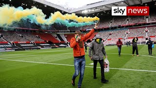 Manchester United fans break into Old Trafford to protest owners [upl. by Lyons]