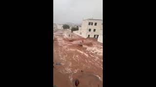 A powerful storm affects the Island of Menorca in Spain Street flooded [upl. by Ruben991]