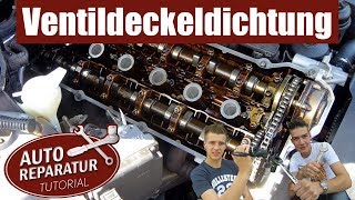 BMW Ventildeckeldichtung wechseln und Zündkerzen tauschen  DIY Tutorial [upl. by Ermey]