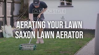 Aerating your lawn  Saxon Lawn Aerator [upl. by Einoj]