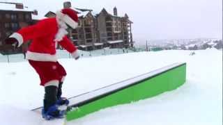 Christmas Skiing  Santa Snowboards at Steamboat Ski Resort [upl. by Gladdie]