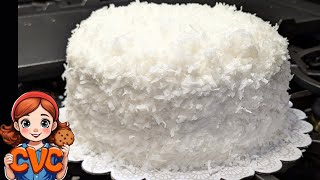 Basic Bakers Coconut Cake Moist Cake with Cream of Coconut Icing [upl. by Selrahc]