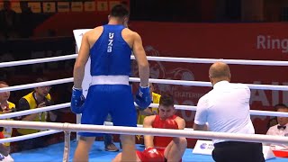 Quarterfinals 91kg TORREZ Richard USA vs JALOLOV Bakhodir UZB AIBA World 2019 [upl. by Lexine]