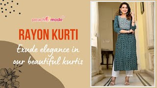 Peachmode Rayon Kurtis Collection  Must have Rayon Kurtis  कुर्ती के नए डिजाइन [upl. by Spears]