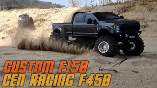 RC Car Cen Racing F450 amp Custom F150 Sand bash [upl. by Kravits]