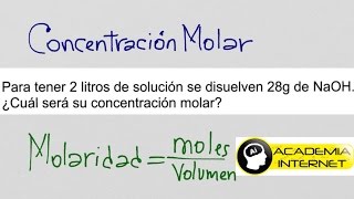 Como calcular la concentración molar de un compuesto [upl. by Calle]