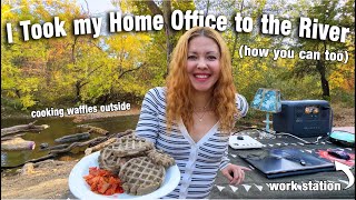 I Took my HOME OFFICE to the RIVER and made waffles  BLUETTI Power Station Test Review in Nature [upl. by Earazed]