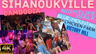 Sihanoukville Nightlife Tour Cambodia 🇰🇭 4K [upl. by Elinet]