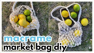 DIY Macrame Market Bag  with Super Comfy Straps   Tutorial [upl. by Ahsiekram]