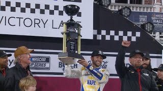 Postrace interview with Chase Elliott after winning the Cook Out Clash at Bowman Gray Stadium [upl. by Mcginnis1]