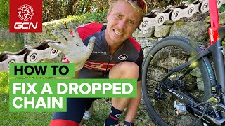 How To Fix A Dropped Chain  What To Do If Your Chain Comes Off While Cycling [upl. by Noraha]