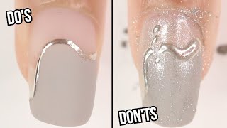 DOs amp DONTs CHROME POWDER NAIL ART  how to use chrome powder on nails  gel nail polish at home [upl. by Veal43]