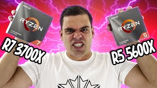 Ryzen 5 5600X VS Ryzen 7 3700X Qual te ATENDE MELHOR Qual é MELHOR para JOGOS [upl. by Ennovehs]