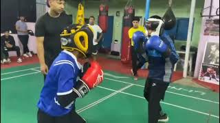 Hard Sparring Match Beginner 62kg vs Amateur 45kg Boxer  Intense Boxing Session [upl. by Poppy]