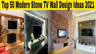 Top 50 Modern Stone TV Wall Design Ideas 2021  Decorative TV Wall DesignTV Wall Units Idea Part 22 [upl. by Yehtomit]