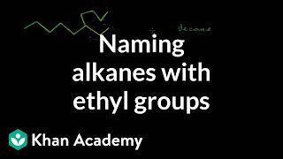 Naming alkanes with ethyl groups  Organic chemistry  Khan Academy [upl. by Medwin]