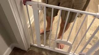 How to Install the Babelio Upgraded Adjustable Baby Gate with Cat Door [upl. by Terriss]