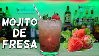 ¿Cómo preparar el MOJITO de FRESA 🌿🍓  La Mejor Variante Frutal del Mojito Original 🟢Drinkiando🔴 [upl. by Arron727]