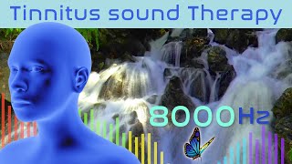 Tinnitus Sound Therapy  8000 Hz Notched Waterfall [upl. by Can785]