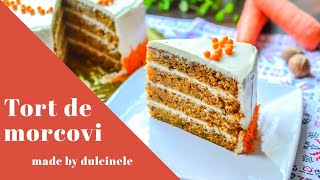 TORT DE MORCOVI rețetă simplă și rapidă  Carrot Cake Easy Recipe Eng sub  DULCINELE ❤ [upl. by Elroy]