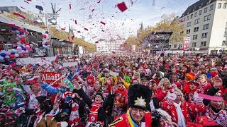 Cologne commemorates 200 years of carnival with thousands of revellers [upl. by Roxanne]