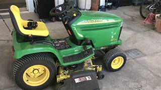 John Deere GT 235 Mower Deck Removal and Blade Sharpening [upl. by Andras172]