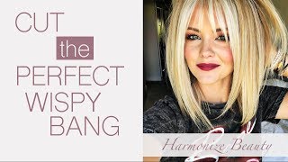 How to get the perfect wispy bangs  HarmonizeBeauty [upl. by Elkraps953]