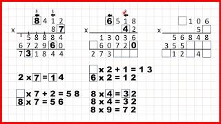 Solve multiplication problems with missing digits  Multiplication  Year 5 [upl. by Leak142]