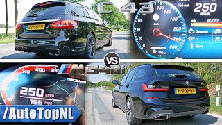 BMW M340i vs AMG C43  0250KMH ACCELERATION SOUND amp POV by AutoTopNL [upl. by Elumas]