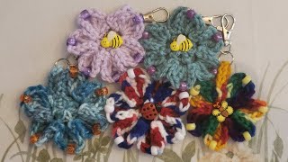 Crochet Fidget MiniFlower Keychain Easy level [upl. by Liam]