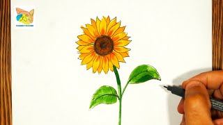 comment dessiner une fleur de tournesol [upl. by Tiemroth]