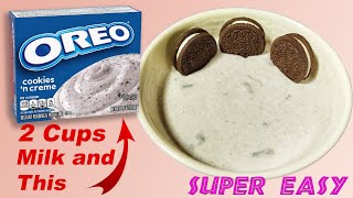 OREO Cookies N Creme Pudding  Super Easy Directions  2 Minute Recipe [upl. by Michael]