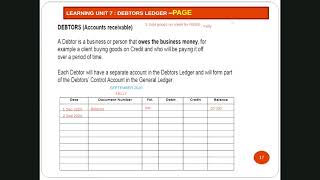 PART 1  DEBTORS LEDGER [upl. by Oates917]