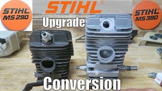 Stihl MS290 Rebuild MS390 Conversion  Pt 3 [upl. by Ahcirt536]