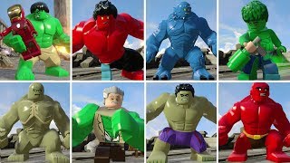 All Hulk Characters in LEGO Marvels Avengers  Transformations [upl. by Carroll]