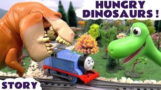 Dinosaur Toys Stop Motion Story With Thomas Toy Trains [upl. by Ahouh969]