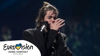 Salvador Sobral plays quottrumpetquot during Eurovision rehearsal  quotAmar Pelos Doisquot Portugal 2017 [upl. by Catlin]