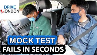 UK Driving test  Learner Driver FAILS TEST IN SECONDS  Mock Test  London 2021 [upl. by Notreb]