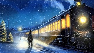 Waiting for the Polar Express 🚂  Dreamscape w Vintage Oldies Christmas Music  Reverb amp Snowfall ❄ [upl. by Okomot]