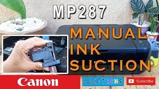 MANUAL INK SUCTION  CANON MP287 [upl. by Modnar]