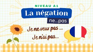 La négation  Leçon de français Niveau A1  Cours de grammaire [upl. by Tyler655]