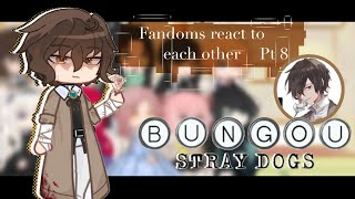 Fandoms react  Bungou Stray Dogs  Dazai Osamu 810 [upl. by Godber925]