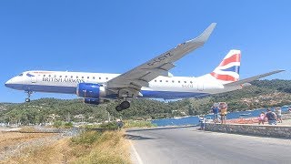 SKIATHOS 2019  LOWEST LANDING EVER The EUROPEAN ST MAARTEN 4K [upl. by Einohtna]