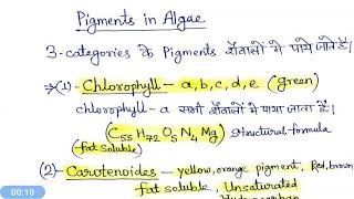 Pigments in algae hindi [upl. by Atiuqat]