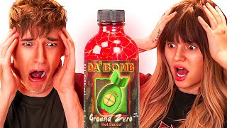 EXTREME HOT SAUCE CHALLENGE WITH TALIA MAR [upl. by Ydoc268]