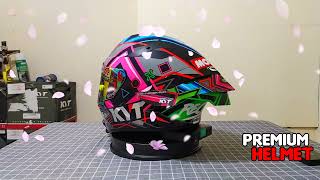 KYT TTCourse Rathapark Play FULL SET HelmetSpoilerChinmountSticker decals [upl. by Bruckner]