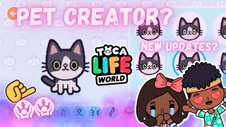 PET CREATOR New update Subscriber Toca Life World Update and Location Ideas [upl. by Zebedee530]