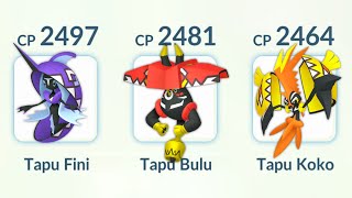 Tapu Fini Tapu Bulu Tapu Koko Team in Pokemon GO [upl. by Ardnuasak]