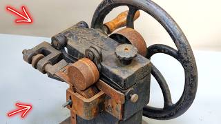 Leather Cutting Machine Restoration  Early 1900s Shoemakers Machine [upl. by Shell]